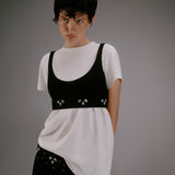 Top Bailey Embroidered with T-Shirt (Black & White)